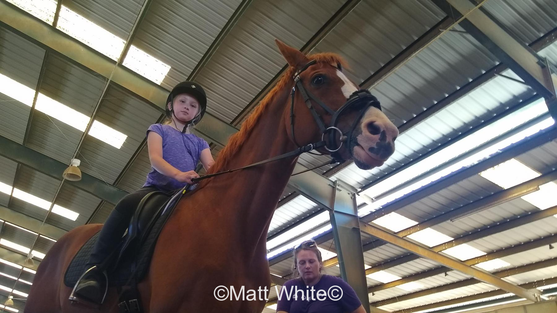 Riding on Fred at Yarra Yarra